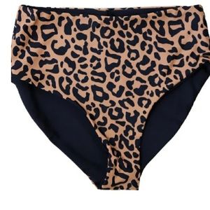 Coral Reef Swim. Lagoon Reversible Bottoms. Size small. Cheetah print/black.